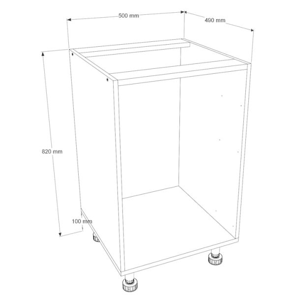 Corp Inferior Komodo Melania 3 sertare, glisiere tandem cu amortizare, 500x510x820 mm, MDF Gri Lucios/Pal Alb 18mm-MI16 - imagine 4