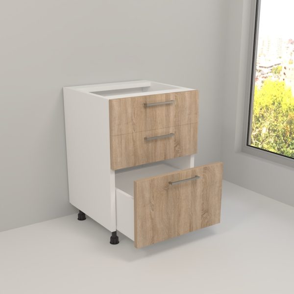 Corp Inferior Komodo Paula 3 sertare, glisiere tandem cu amortizare, 500x510x820 mm, Pal Sonoma 18mm-MI16 - imagine 2